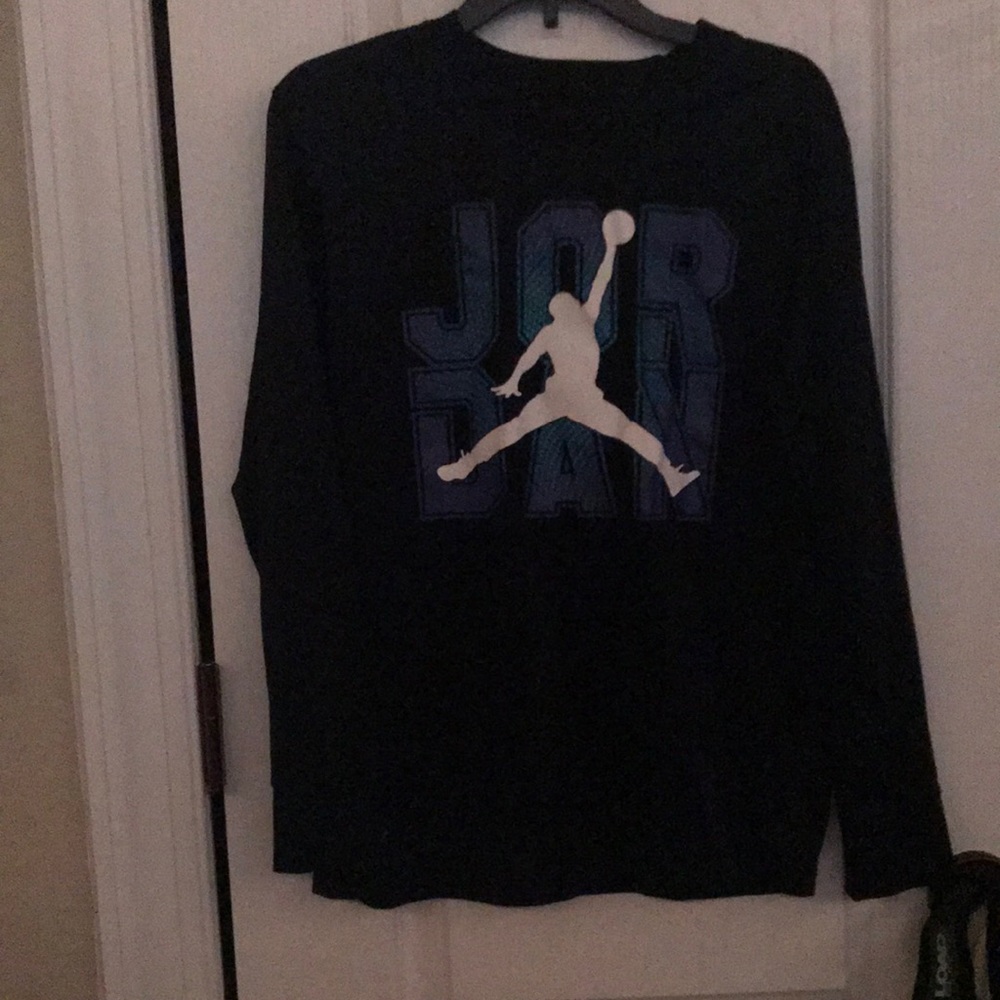 Jordan long sleeve dry fit black-white graphic